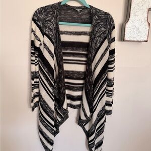 Charlotte Russe Black and White Striped Cardigan